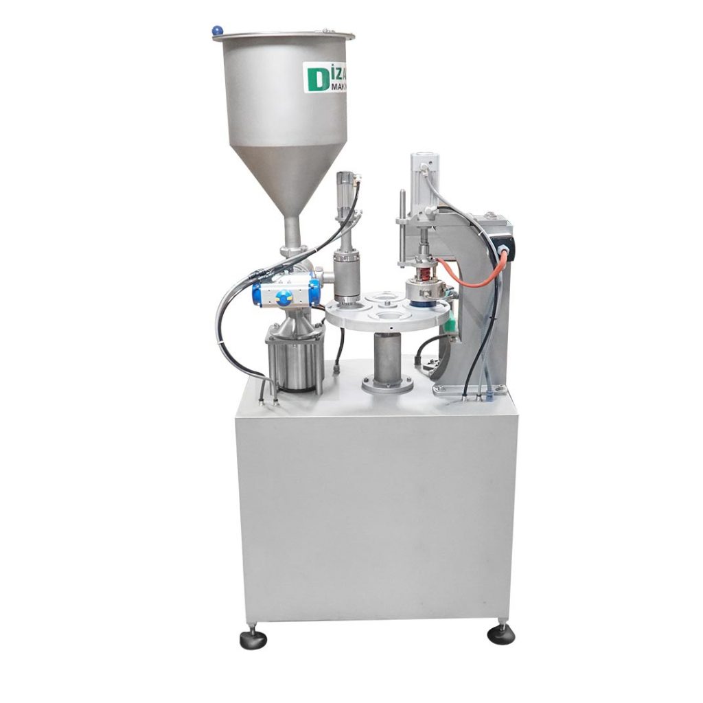 ماكينة التعبئة واللصق اليدوية – ماكينة اللصق والتعبئة – ماكينة لصق وتعبئة الكريمات والسوائل اليدوية – ماكينة تعبئة ولصق الدلاء اليدوية